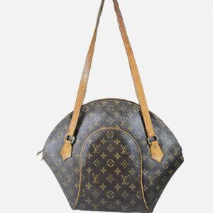 Authentic Louis Vuitton Ellipse GM Shoulder Bag Brown Canvas Bag with Dust Bag
